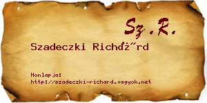Szadeczki Richárd névjegykártya